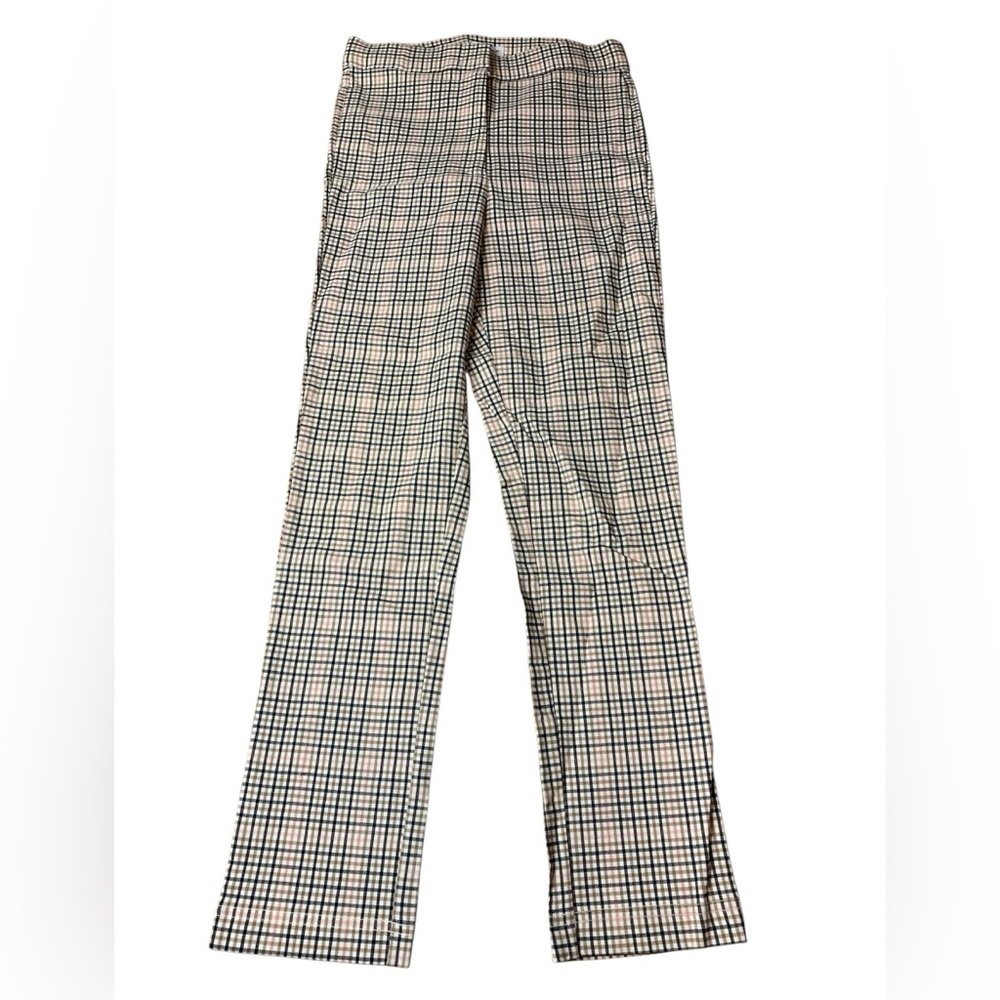 💜 Ardene Plaid High-Rise Straight Leg Trousers - Small